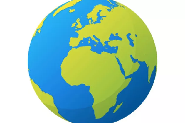simple globe, africa in centre