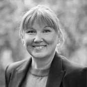 Lisa Strömbom, Senior Lecturer and Associate Professor in Political Science, black/white photo. Photo: Johan Persson.