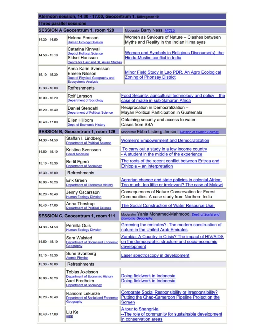 Programme for Research Development Day 2004 page 2. Picture.