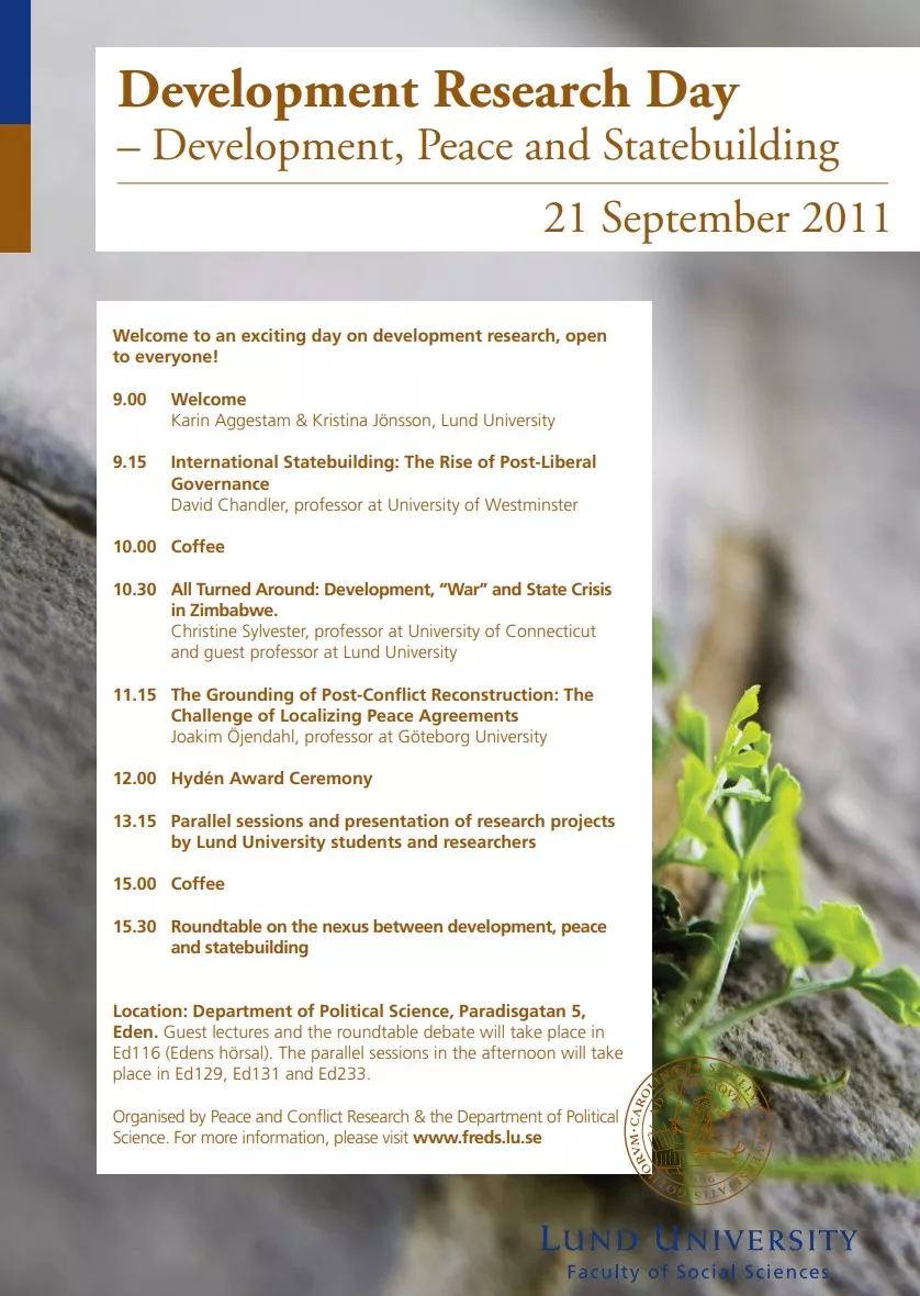 Program for Development and Research Day 2011. Picture.