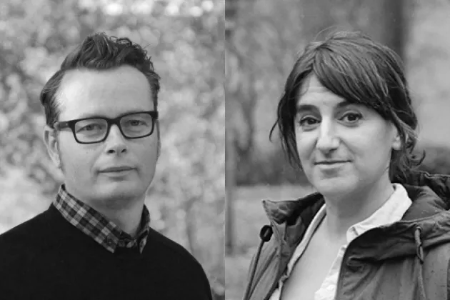 Mats Fred och Dalia Mukhtar-Landgren, svartvitt foto.